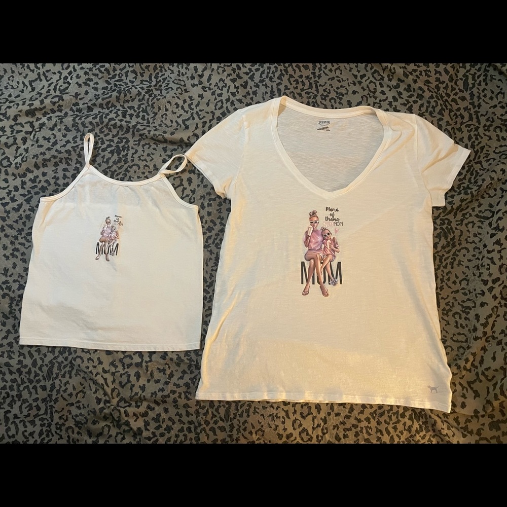 Matching  shirts size L(big)& 10/12 mother daughter